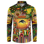 Personalised NAIDOC Week 2025 Panthers Rugby Button Sweatshirt Aboriginal Dot Painting
