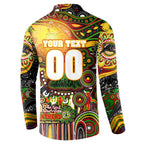 Personalised NAIDOC Week 2025 Panthers Rugby Button Sweatshirt Aboriginal Dot Painting