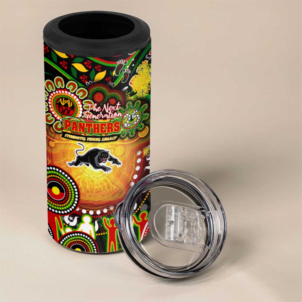 NAIDOC Week 2025 Panthers Rugby 4 in 1 Can Cooler Tumbler Aboriginal Dot Painting