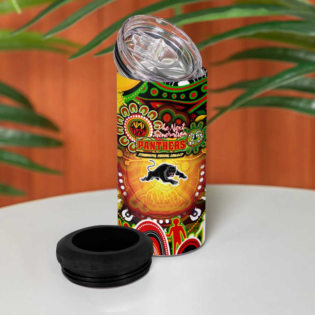 NAIDOC Week 2025 Panthers Rugby 4 in 1 Can Cooler Tumbler Aboriginal Dot Painting