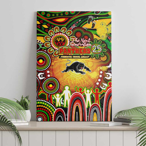 NAIDOC Week 2025 Panthers Rugby Canvas Wall Art Aboriginal Dot Painting