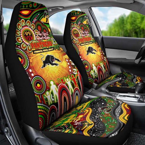 NAIDOC Week 2025 Panthers Rugby Car Seat Cover Aboriginal Dot Painting