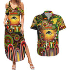 Personalised NAIDOC Week 2025 Panthers Rugby Couples Matching Summer Maxi Dress and Hawaiian Shirt Aboriginal Dot Painting