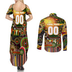 Personalised NAIDOC Week 2025 Panthers Rugby Couples Matching Summer Maxi Dress and Long Sleeve Button Shirt Aboriginal Dot Painting