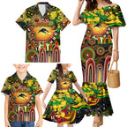 Personalised NAIDOC Week 2025 Panthers Rugby Family Matching Mermaid Dress and Hawaiian Shirt Aboriginal Dot Painting