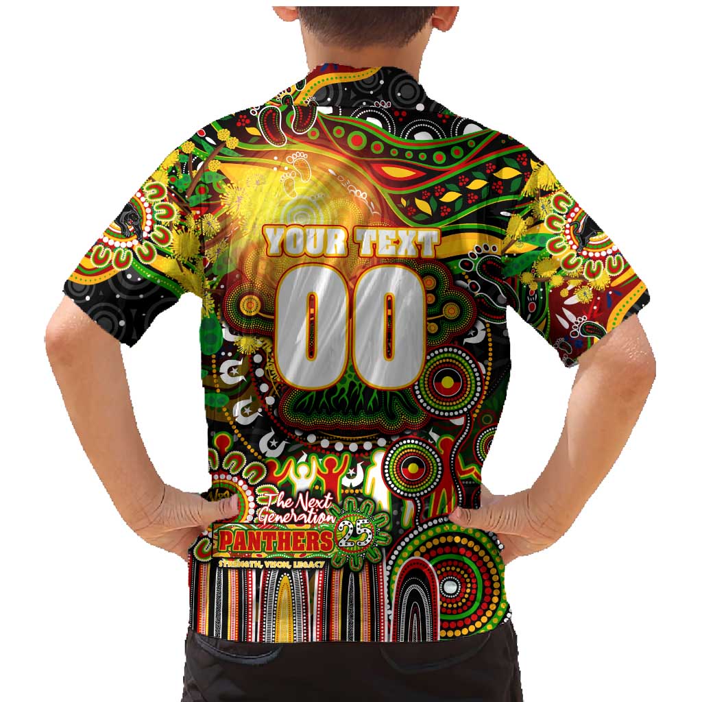 Personalised NAIDOC Week 2025 Panthers Rugby Family Matching Mermaid Dress and Hawaiian Shirt Aboriginal Dot Painting