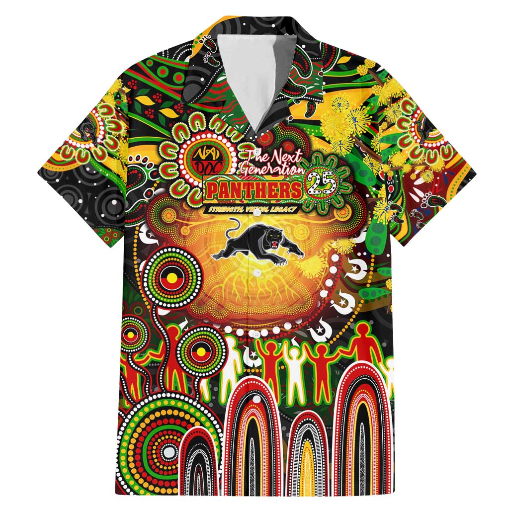 Personalised NAIDOC Week 2025 Panthers Rugby Family Matching Mermaid Dress and Hawaiian Shirt Aboriginal Dot Painting