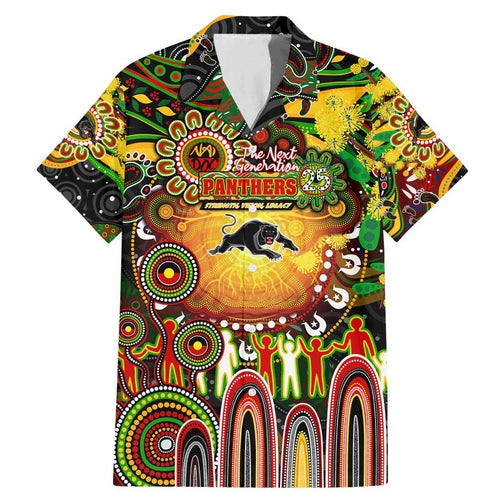 Personalised NAIDOC Week 2025 Panthers Rugby Family Matching Mermaid Dress and Hawaiian Shirt Aboriginal Dot Painting