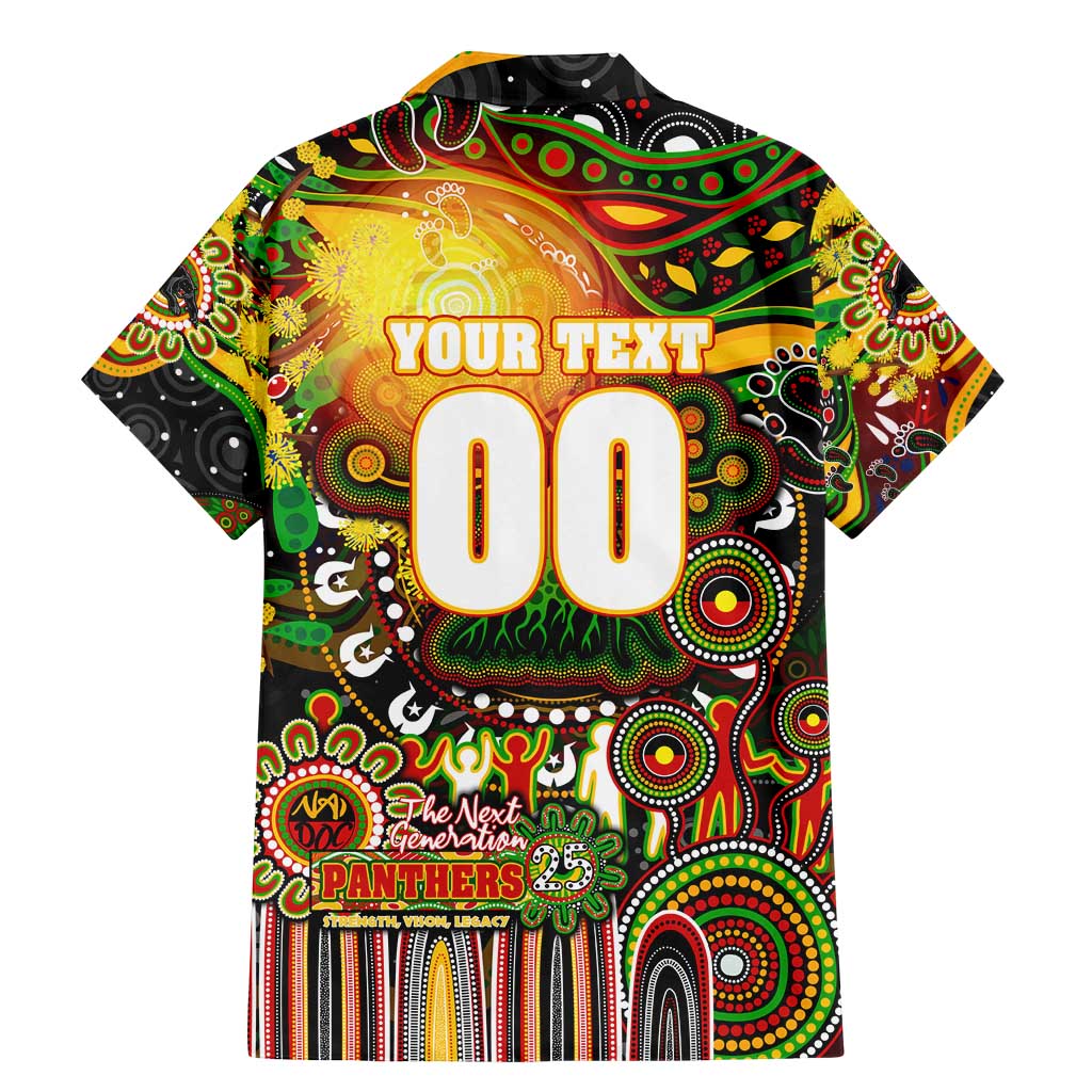 Personalised NAIDOC Week 2025 Panthers Rugby Family Matching Mermaid Dress and Hawaiian Shirt Aboriginal Dot Painting