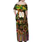 Personalised NAIDOC Week 2025 Panthers Rugby Family Matching Off Shoulder Maxi Dress and Hawaiian Shirt Aboriginal Dot Painting