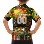 Personalised NAIDOC Week 2025 Panthers Rugby Family Matching Puletasi and Hawaiian Shirt Aboriginal Dot Painting