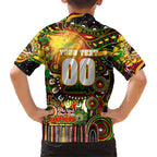 Personalised NAIDOC Week 2025 Panthers Rugby Family Matching Short Sleeve Bodycon Dress and Hawaiian Shirt Aboriginal Dot Painting