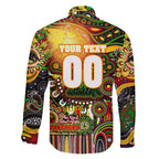 Personalised NAIDOC Week 2025 Panthers Rugby Family Matching Short Sleeve Bodycon Dress and Hawaiian Shirt Aboriginal Dot Painting