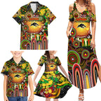 Personalised NAIDOC Week 2025 Panthers Rugby Family Matching Summer Maxi Dress and Hawaiian Shirt Aboriginal Dot Painting