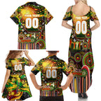 Personalised NAIDOC Week 2025 Panthers Rugby Family Matching Summer Maxi Dress and Hawaiian Shirt Aboriginal Dot Painting