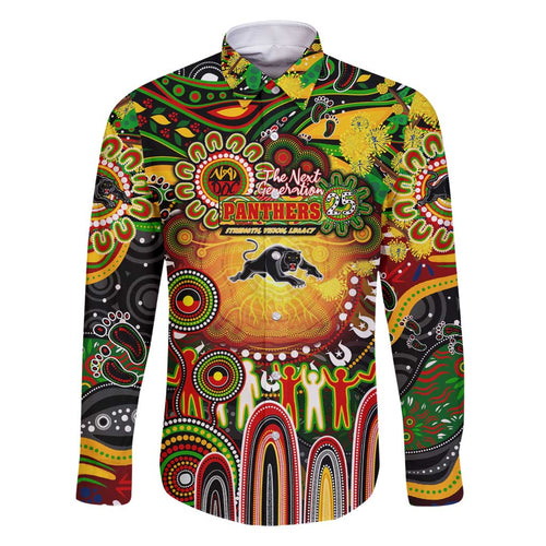 Personalised NAIDOC Week 2025 Panthers Rugby Family Matching Summer Maxi Dress and Hawaiian Shirt Aboriginal Dot Painting