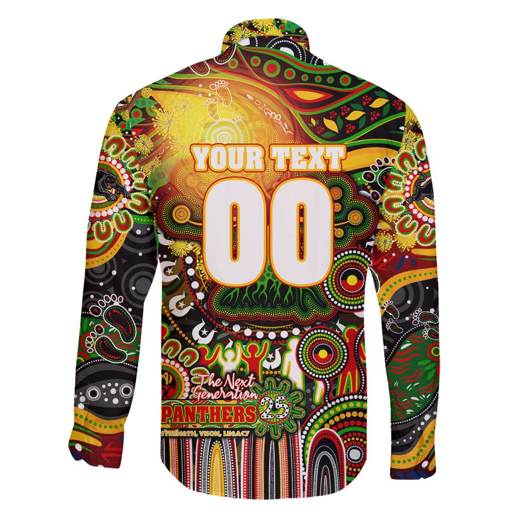 Personalised NAIDOC Week 2025 Panthers Rugby Family Matching Summer Maxi Dress and Hawaiian Shirt Aboriginal Dot Painting