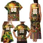 Personalised NAIDOC Week 2025 Panthers Rugby Family Matching Tank Maxi Dress and Hawaiian Shirt Aboriginal Dot Painting