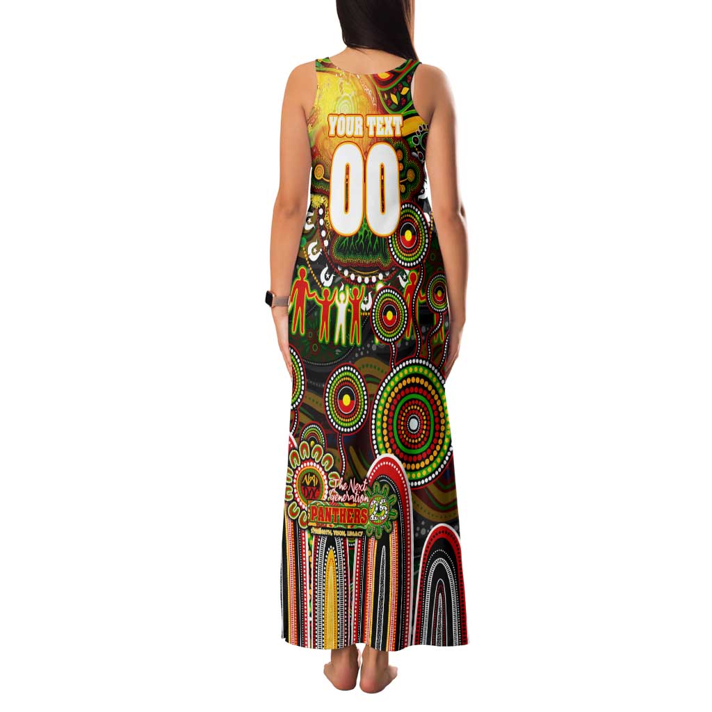 Personalised NAIDOC Week 2025 Panthers Rugby Family Matching Tank Maxi Dress and Hawaiian Shirt Aboriginal Dot Painting