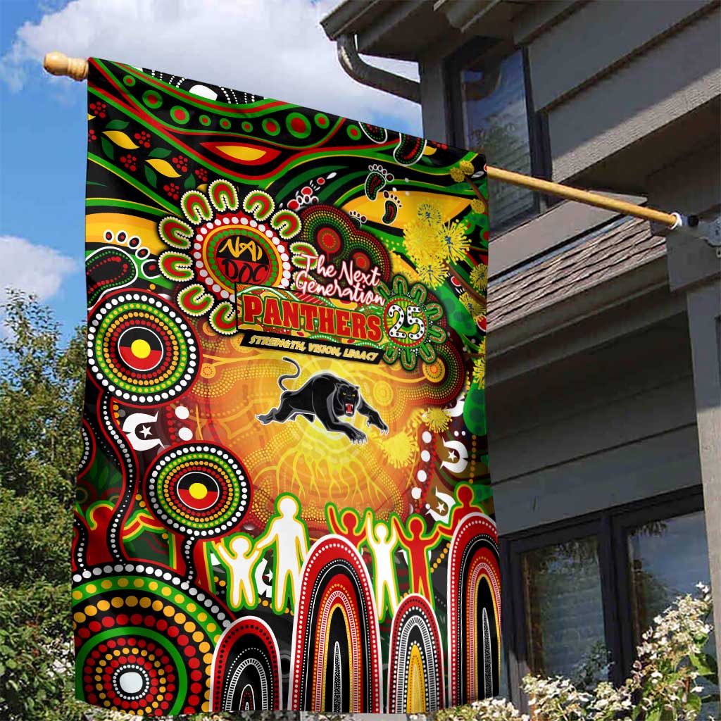 NAIDOC Week 2025 Panthers Rugby Garden Flag Aboriginal Dot Painting
