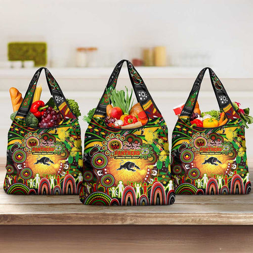 NAIDOC Week 2025 Panthers Rugby Grocery Bag Aboriginal Dot Painting
