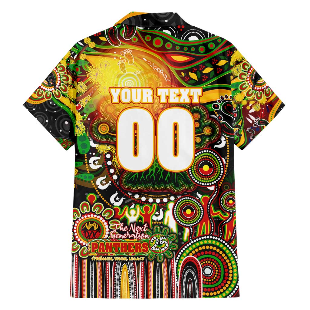 Personalised NAIDOC Week 2025 Panthers Rugby Hawaiian Shirt Aboriginal Dot Painting