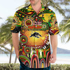 Personalised NAIDOC Week 2025 Panthers Rugby Hawaiian Shirt Aboriginal Dot Painting
