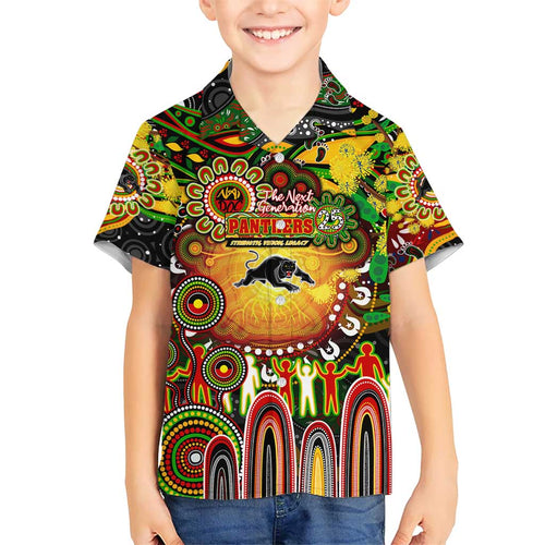 Personalised NAIDOC Week 2025 Panthers Rugby Hawaiian Shirt Aboriginal Dot Painting