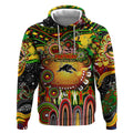 Personalised NAIDOC Week 2025 Panthers Rugby Hoodie Aboriginal Dot Painting