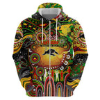 Personalised NAIDOC Week 2025 Panthers Rugby Hoodie Aboriginal Dot Painting