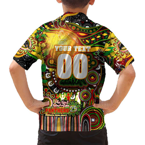 Personalised NAIDOC Week 2025 Panthers Rugby Kid Hawaiian Shirt Aboriginal Dot Painting