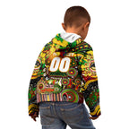 Personalised NAIDOC Week 2025 Panthers Rugby Kid Hoodie Aboriginal Dot Painting