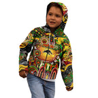 Personalised NAIDOC Week 2025 Panthers Rugby Kid Hoodie Aboriginal Dot Painting