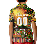 Personalised NAIDOC Week 2025 Panthers Rugby Kid Polo Shirt Aboriginal Dot Painting