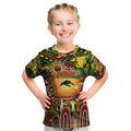 Personalised NAIDOC Week 2025 Panthers Rugby Kid T Shirt Aboriginal Dot Painting