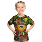 Personalised NAIDOC Week 2025 Panthers Rugby Kid T Shirt Aboriginal Dot Painting