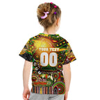 Personalised NAIDOC Week 2025 Panthers Rugby Kid T Shirt Aboriginal Dot Painting