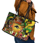 NAIDOC Week 2025 Panthers Rugby Leather Tote Bag Aboriginal Dot Painting