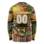 Personalised NAIDOC Week 2025 Panthers Rugby Long Sleeve Shirt Aboriginal Dot Painting