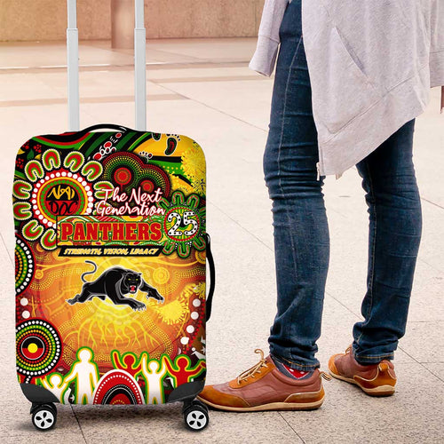NAIDOC Week 2025 Panthers Rugby Luggage Cover Aboriginal Dot Painting
