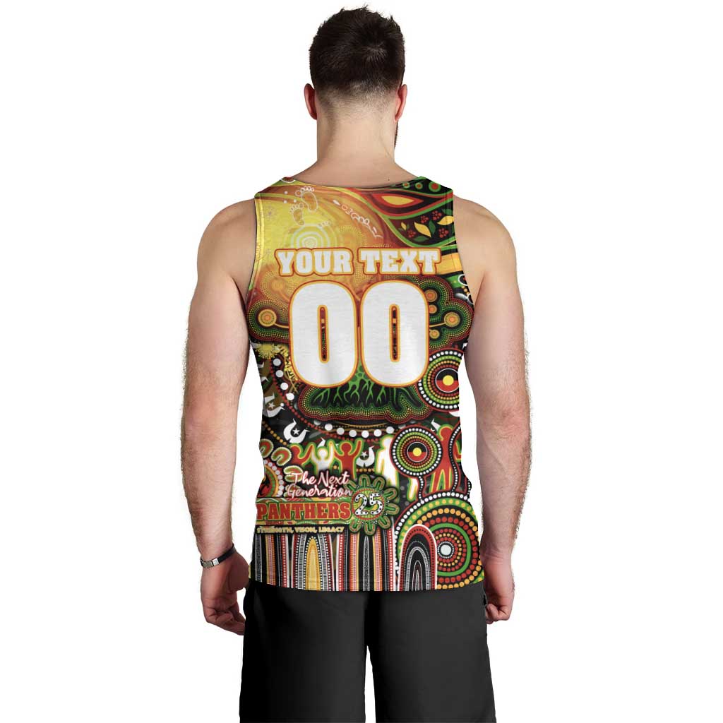 Personalised NAIDOC Week 2025 Panthers Rugby Men Tank Top Aboriginal Dot Painting
