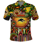 Personalised NAIDOC Week 2025 Panthers Rugby Polo Shirt Aboriginal Dot Painting
