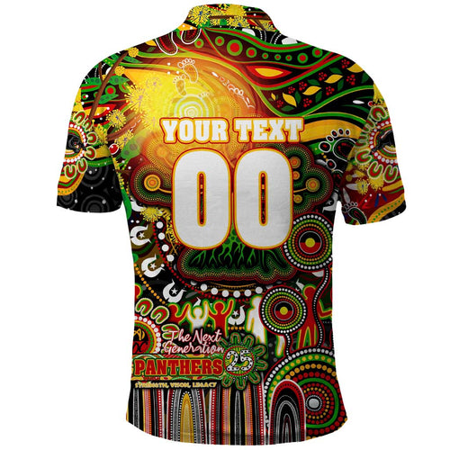 Personalised NAIDOC Week 2025 Panthers Rugby Polo Shirt Aboriginal Dot Painting