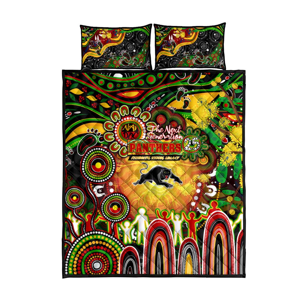 NAIDOC Week 2025 Panthers Rugby Quilt Bed Set Aboriginal Dot Painting