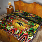 NAIDOC Week 2025 Panthers Rugby Quilt Bed Set Aboriginal Dot Painting