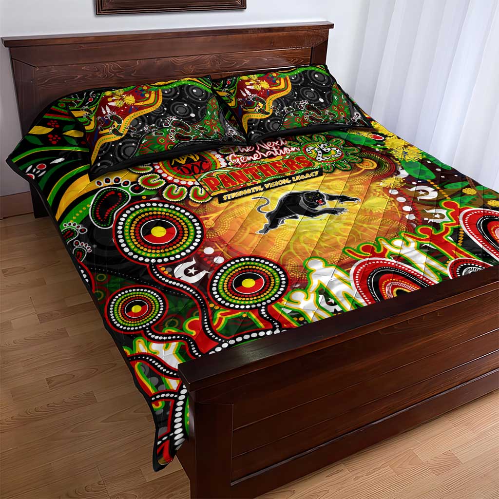 NAIDOC Week 2025 Panthers Rugby Quilt Bed Set Aboriginal Dot Painting