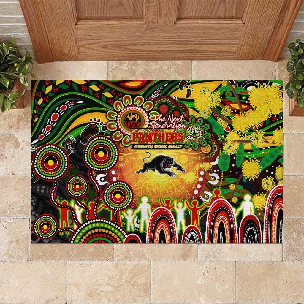 NAIDOC Week 2025 Panthers Rugby Rubber Doormat Aboriginal Dot Painting