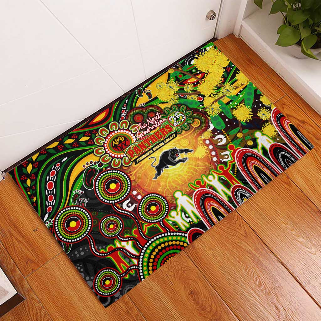 NAIDOC Week 2025 Panthers Rugby Rubber Doormat Aboriginal Dot Painting