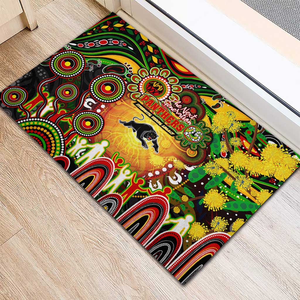 NAIDOC Week 2025 Panthers Rugby Rubber Doormat Aboriginal Dot Painting