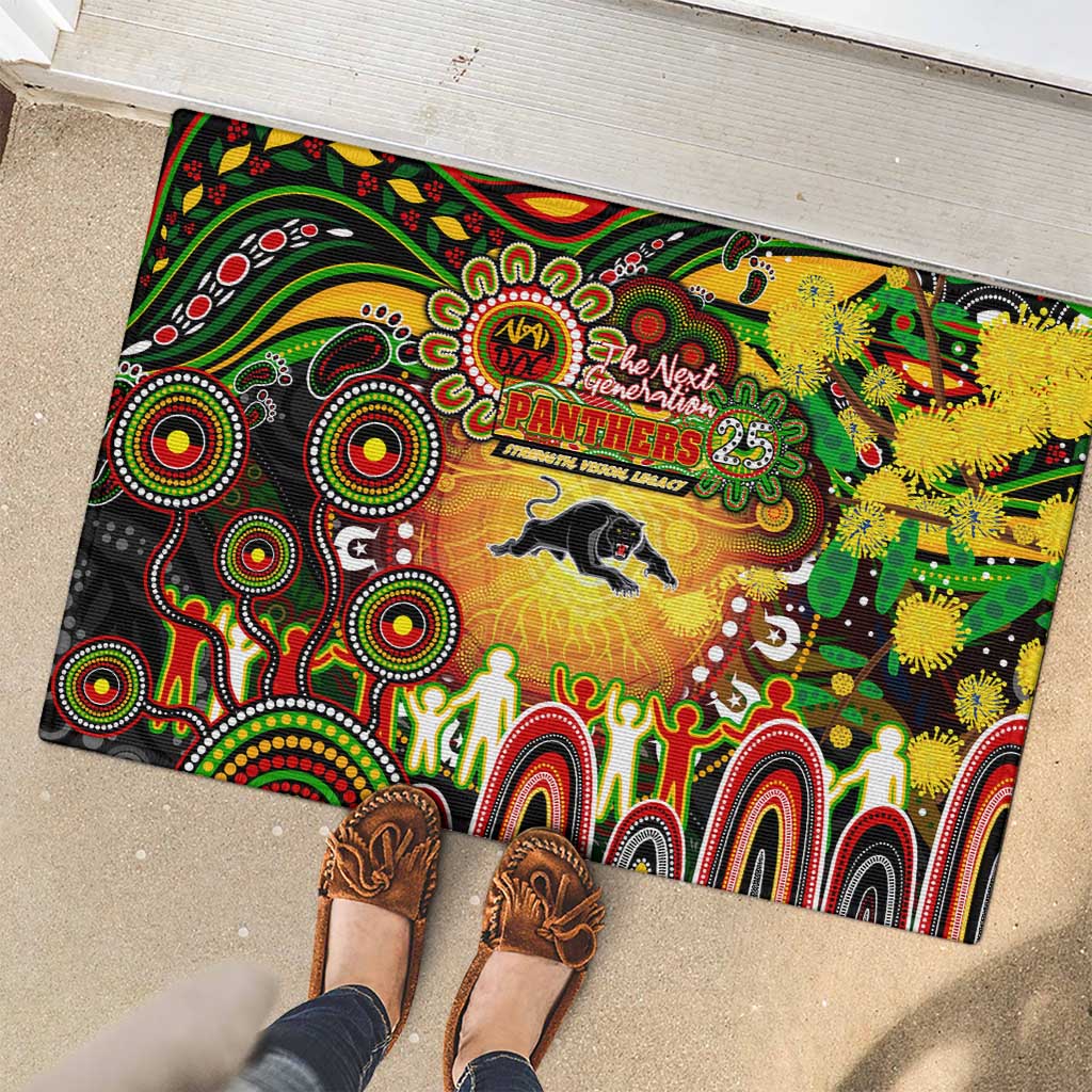 NAIDOC Week 2025 Panthers Rugby Rubber Doormat Aboriginal Dot Painting
